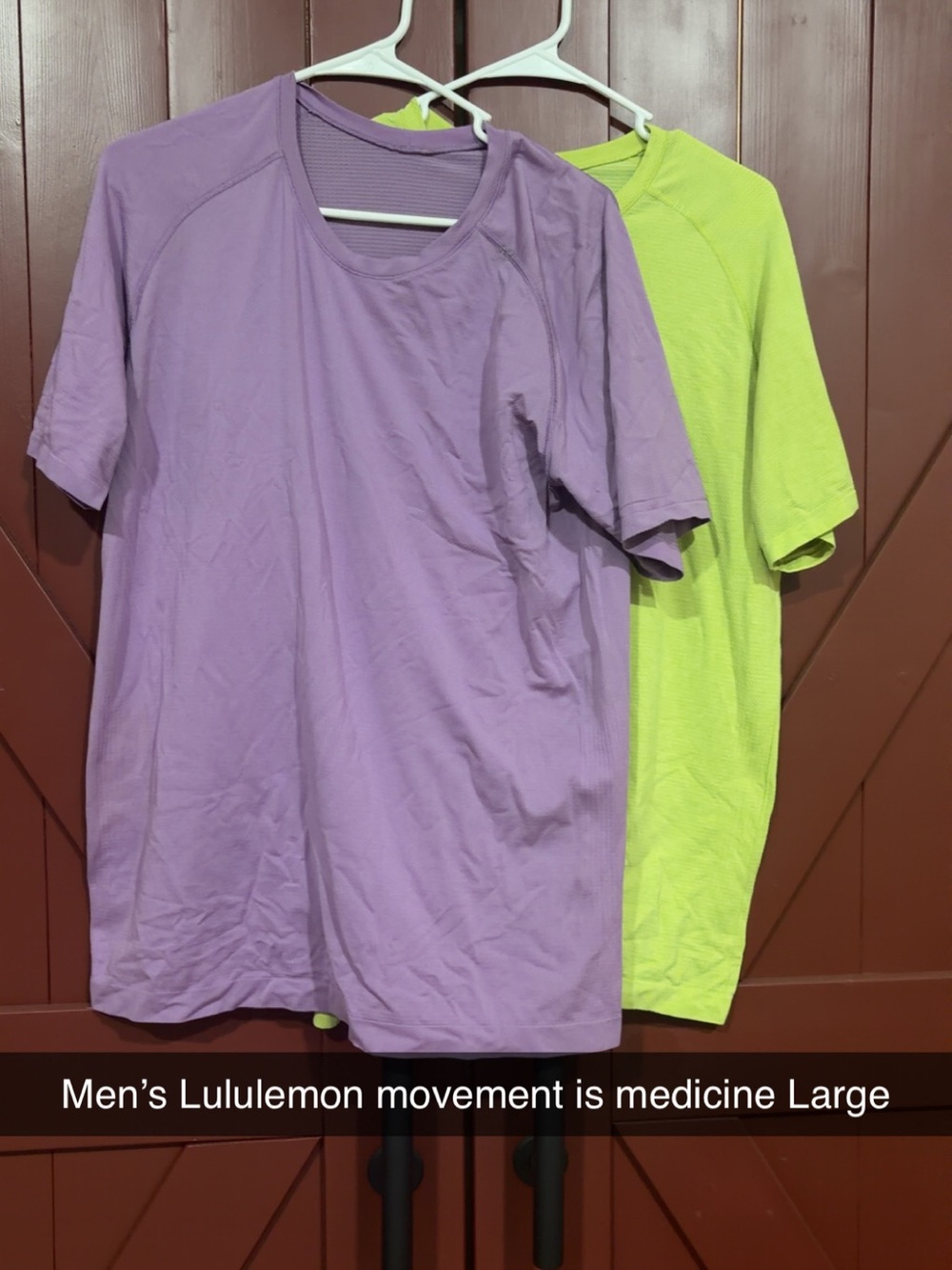 Men's Lululemon Tees in Lavender and Lime bundle of 2